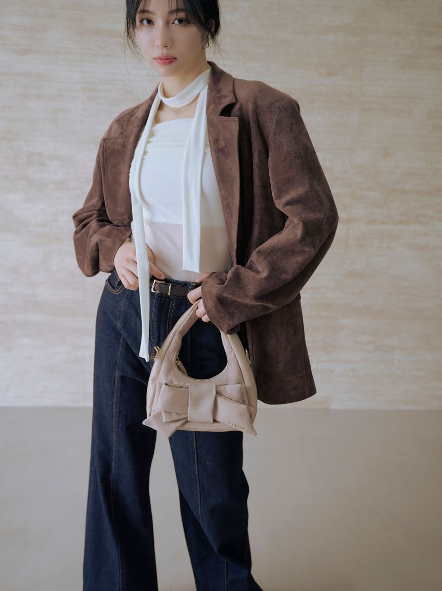 FRAY I.D「オフショルフロッキーチュールトップス」|Tシャツ・カットソー|