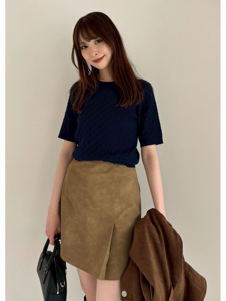 FRAY I.D「レザーライクアシメタックミニスカート」|スカート|