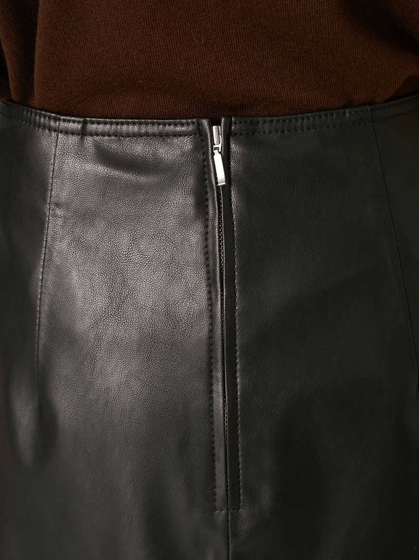 FRAY I.D「レザーライクアシメタックミニスカート」|スカート|