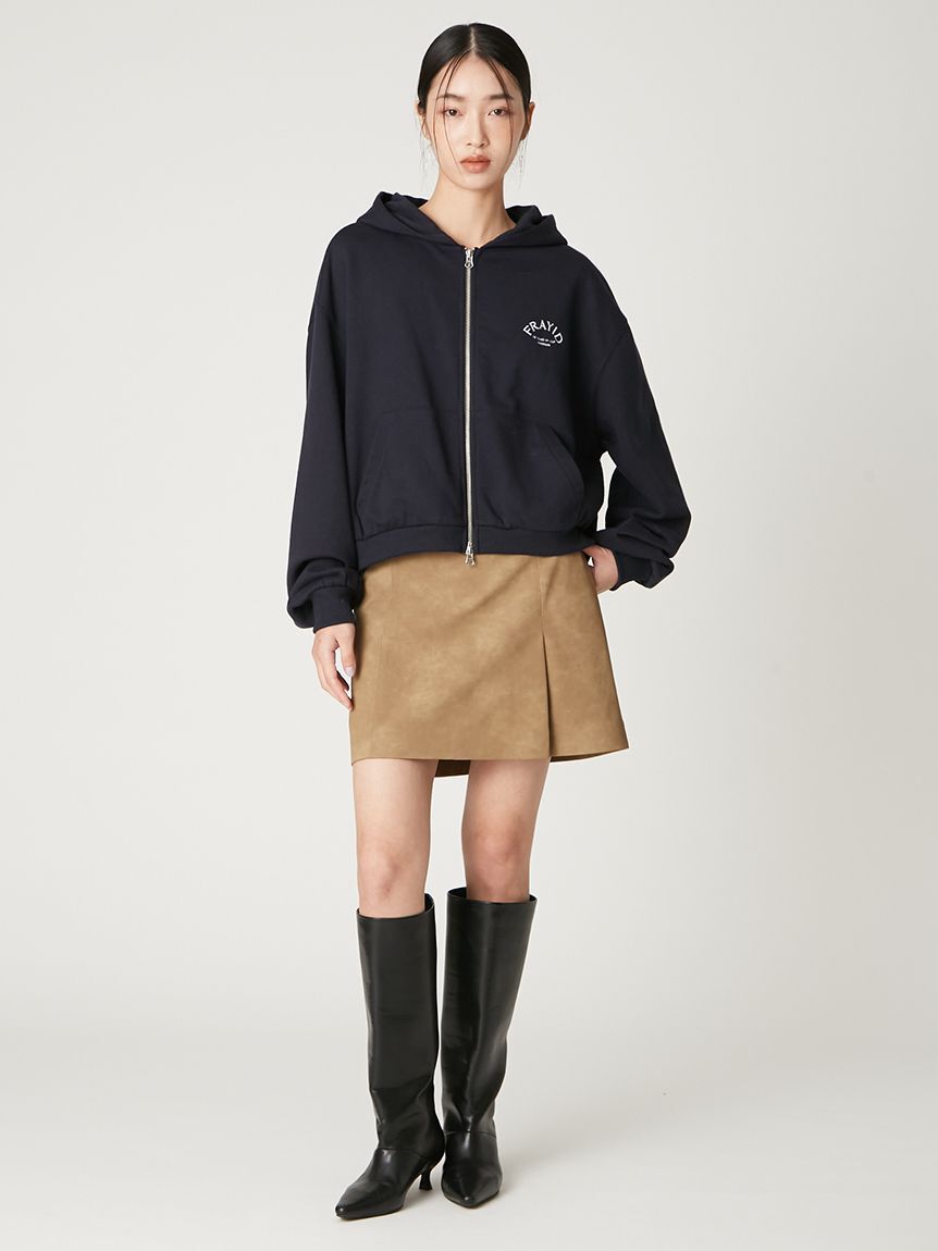 FRAY I.D「レザーライクアシメタックミニスカート」|スカート|