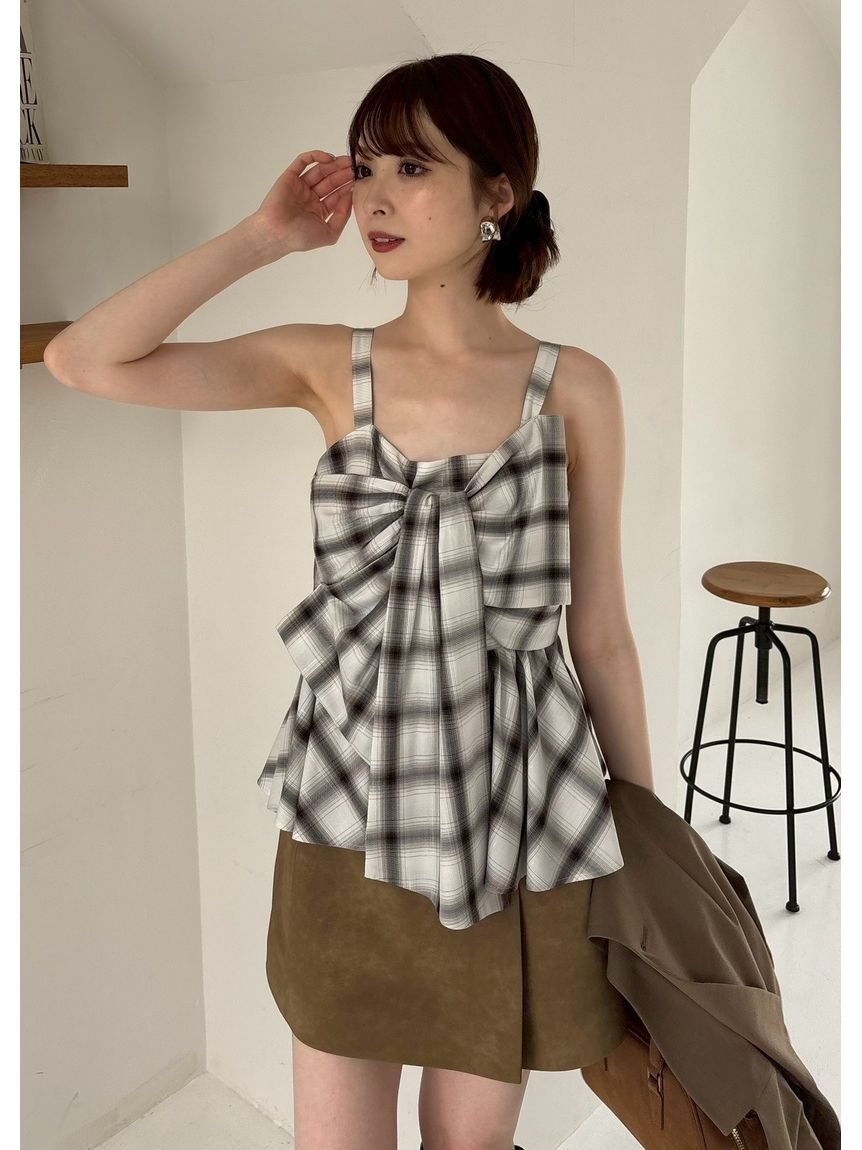 FRAY I.D「レザーライクアシメタックミニスカート」|スカート|