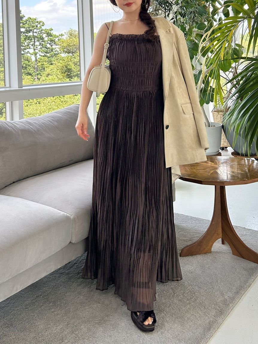 FRAY I.D「ワッシャーシャーリングキャミワンピース」|ワンピース|