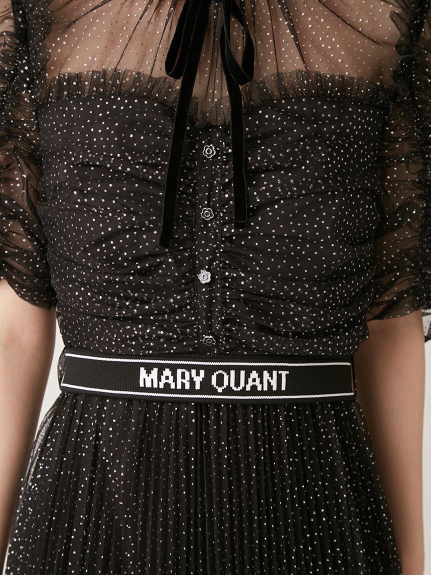 LILY BROWN「【LILY BROWN&times;MARY QUANT】ベルト付きドットチュールドレス」|ドレス|