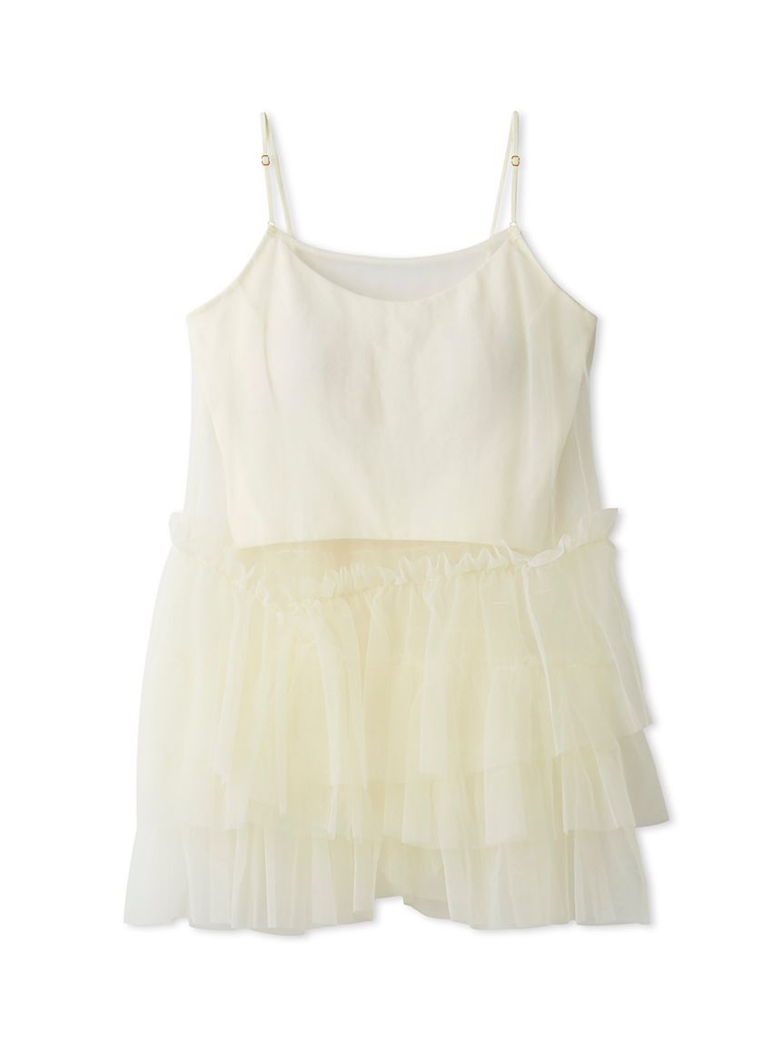 LILY BROWN Lingerie「【LILY BROWN Lingerie】カップ付フリルチュールキャミ」|キャミソール|CRM