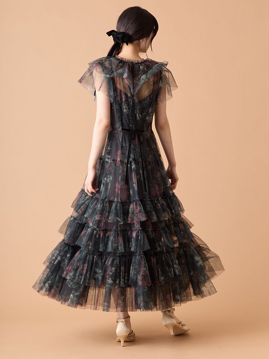 LILY BROWN「ボタニカルチュールティアードドレス」|ドレス|