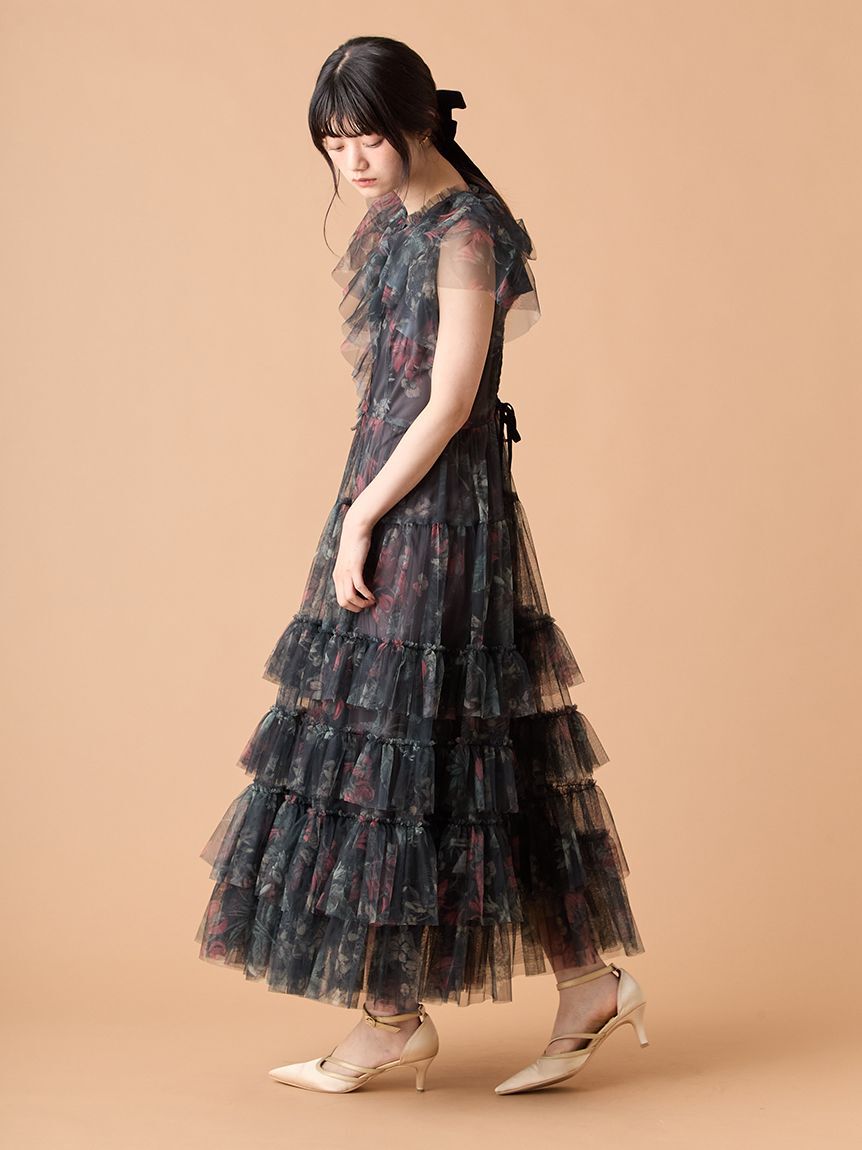 LILY BROWN「ボタニカルチュールティアードドレス」|ドレス|