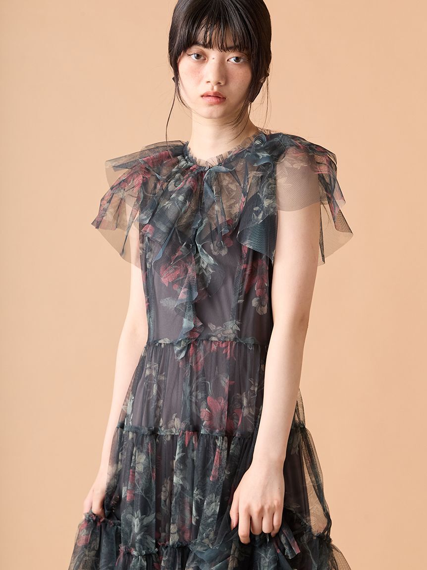 LILY BROWN「ボタニカルチュールティアードドレス」|ドレス|