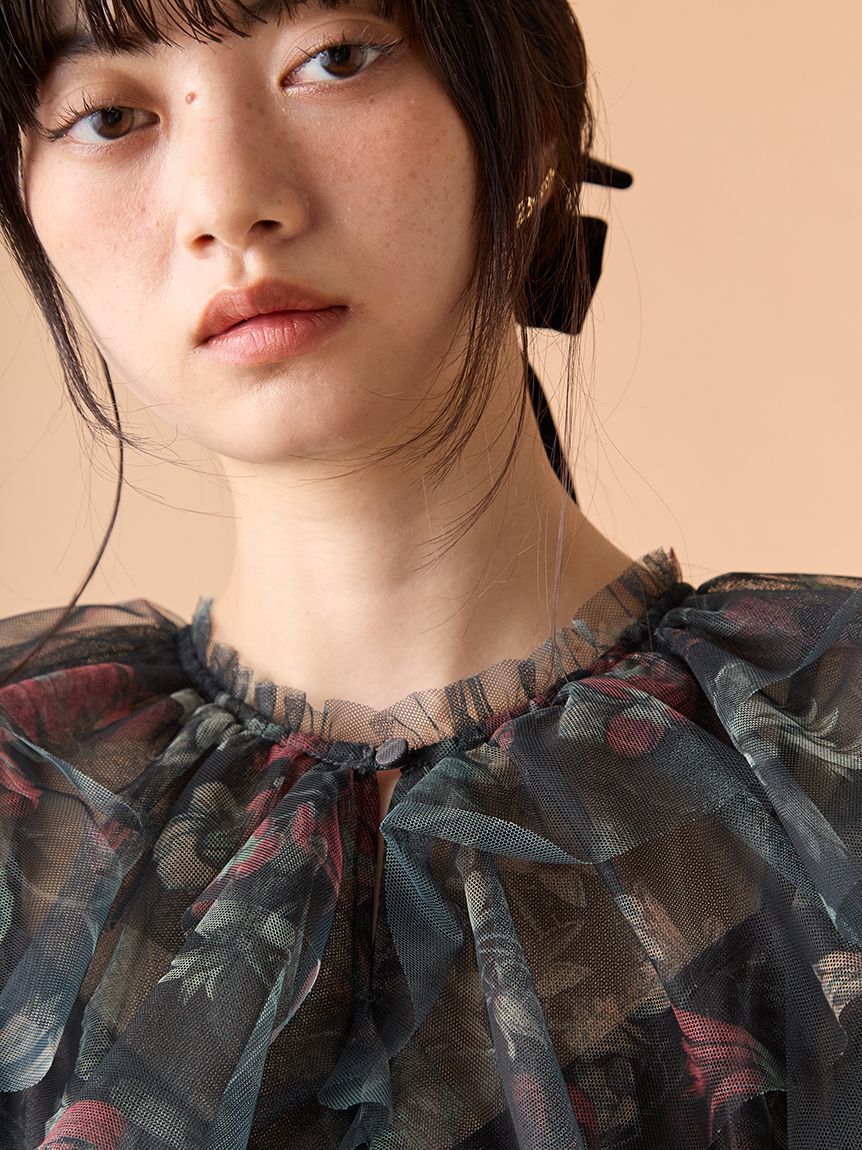 LILY BROWN「ボタニカルチュールティアードドレス」|ドレス|