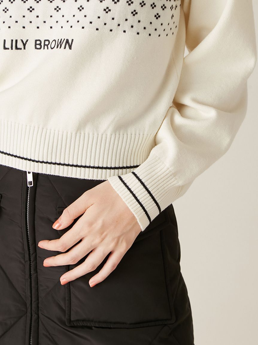 LILY BROWN「【LILY BROWN&times;MARY QUANT】ジャガードロゴニットトップス(Hearts2Hearts着用)」|ニット・セーター|