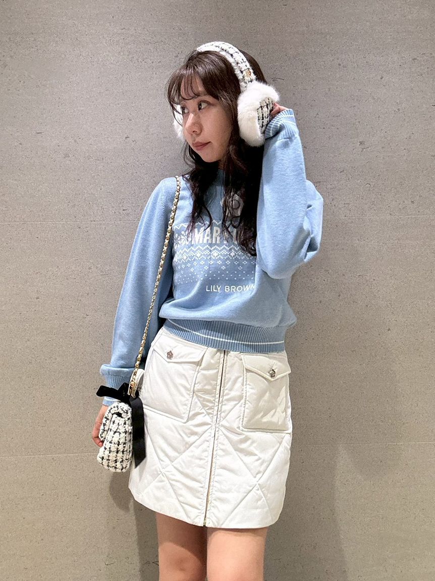 LILY BROWN「【LILY BROWN&times;MARY QUANT】ジャガードロゴニットトップス(Hearts2Hearts着用)」|ニット・セーター|