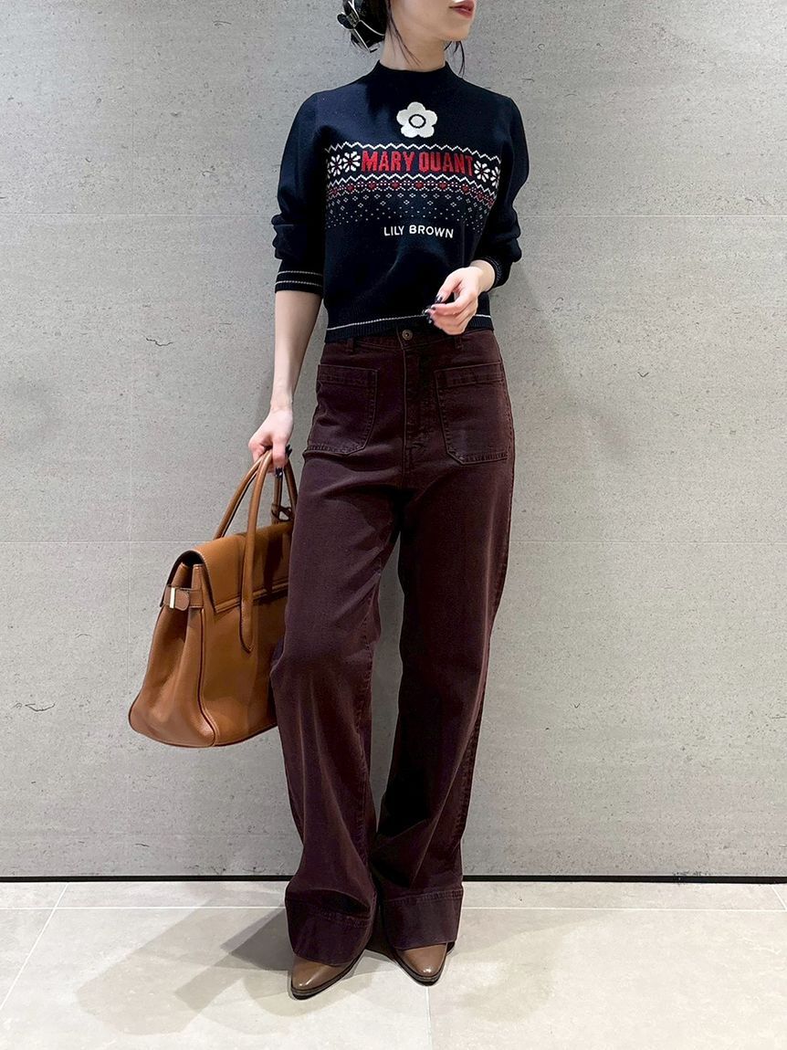 LILY BROWN「【LILY BROWN&times;MARY QUANT】ジャガードロゴニットトップス(Hearts2Hearts着用)」|ニット・セーター|