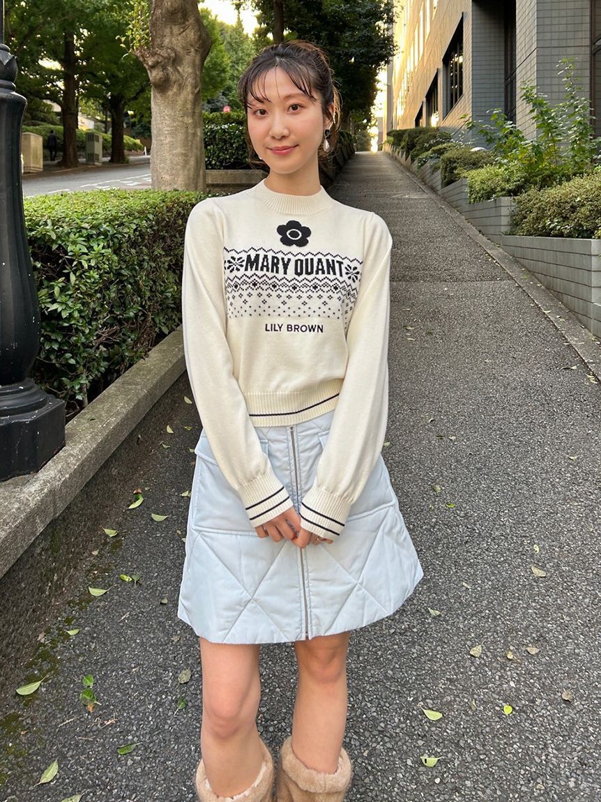 LILY BROWN「【LILY BROWN&times;MARY QUANT】ジャガードロゴニットトップス(Hearts2Hearts着用)」|ニット・セーター|