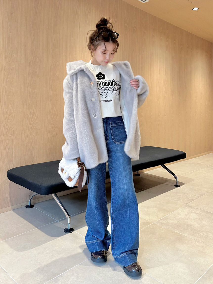 LILY BROWN「【LILY BROWN&times;MARY QUANT】ジャガードロゴニットトップス(Hearts2Hearts着用)」|ニット・セーター|