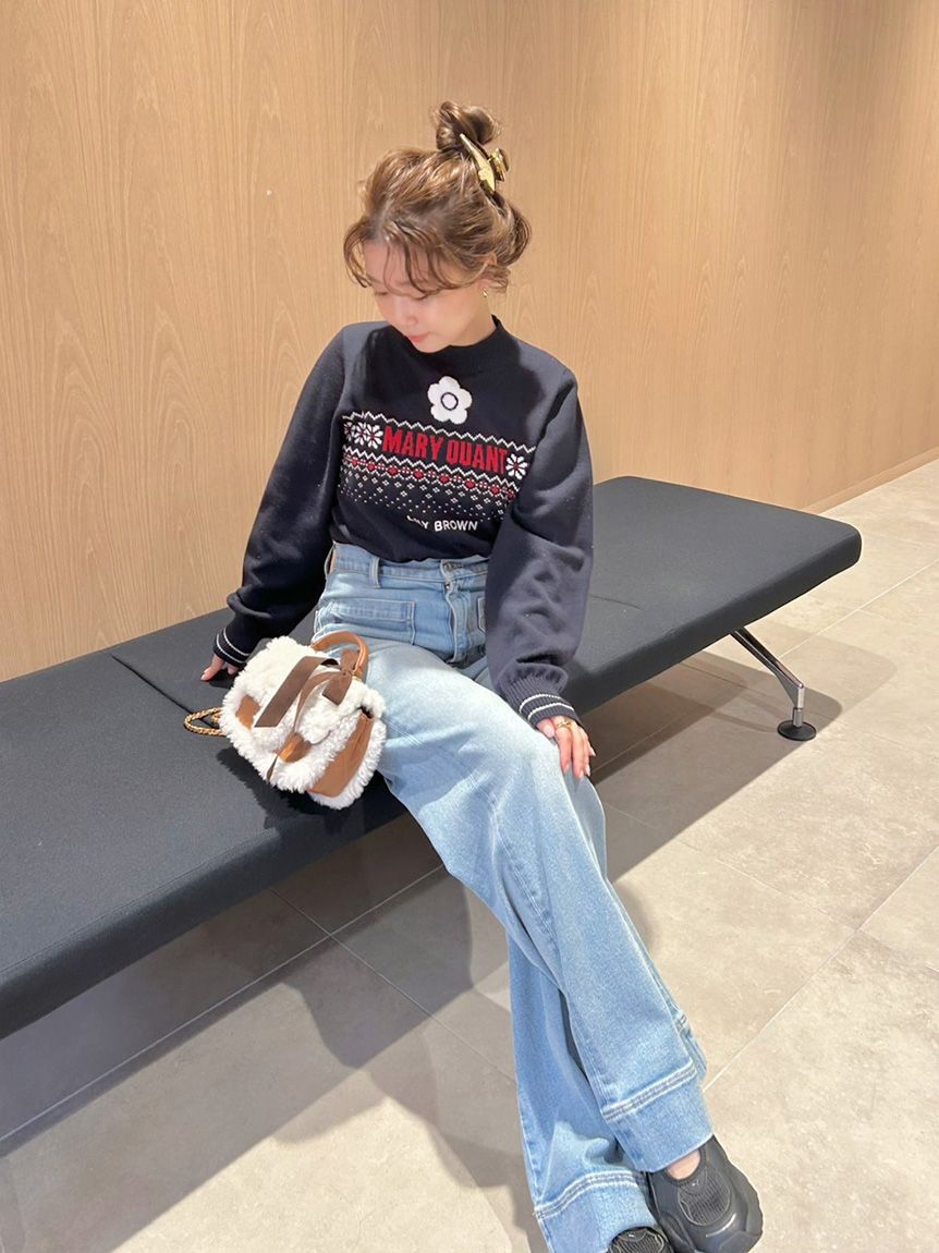 LILY BROWN「【LILY BROWN&times;MARY QUANT】ジャガードロゴニットトップス(Hearts2Hearts着用)」|ニット・セーター|