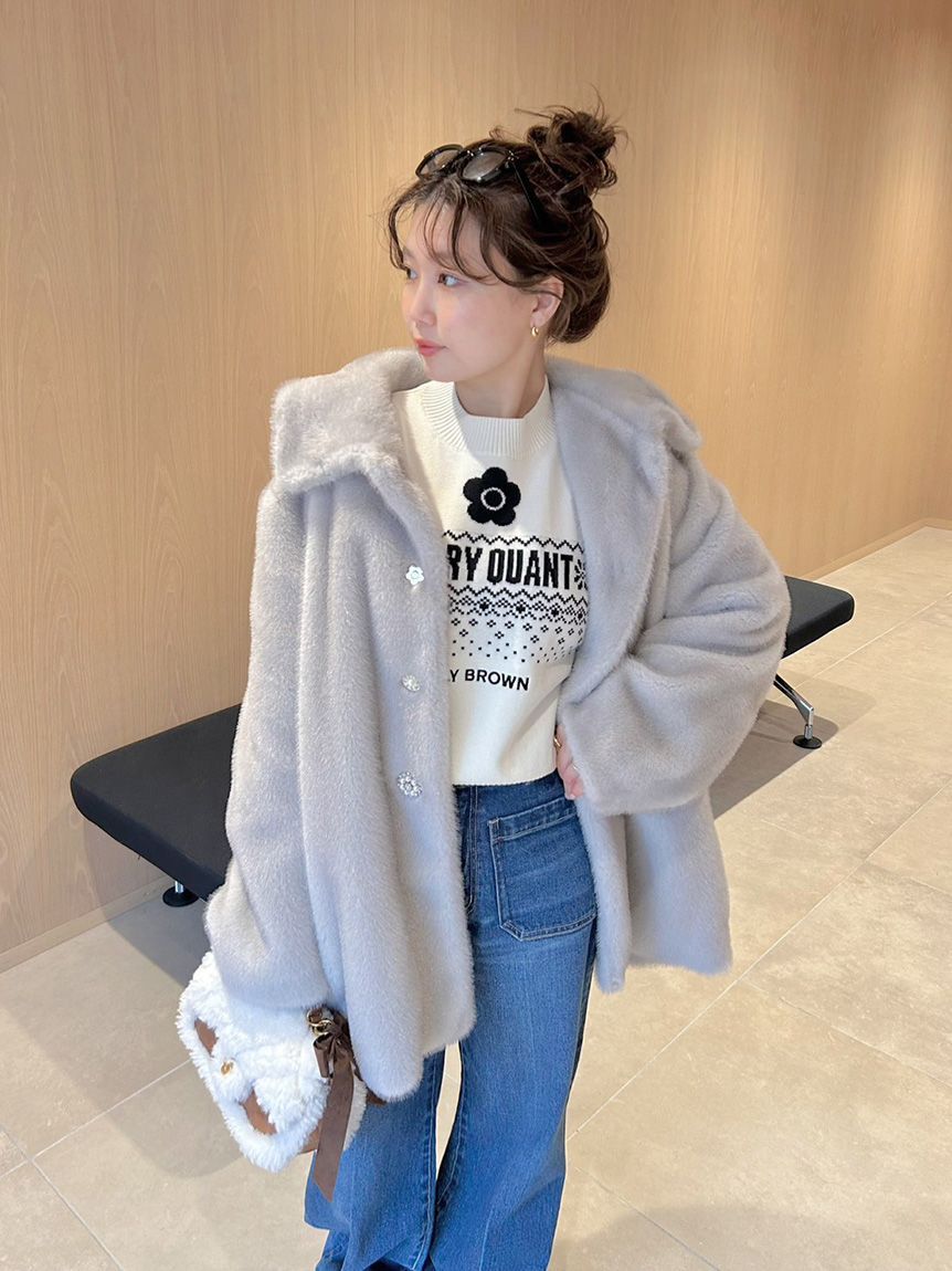 LILY BROWN「【LILY BROWN&times;MARY QUANT】ジャガードロゴニットトップス(Hearts2Hearts着用)」|ニット・セーター|