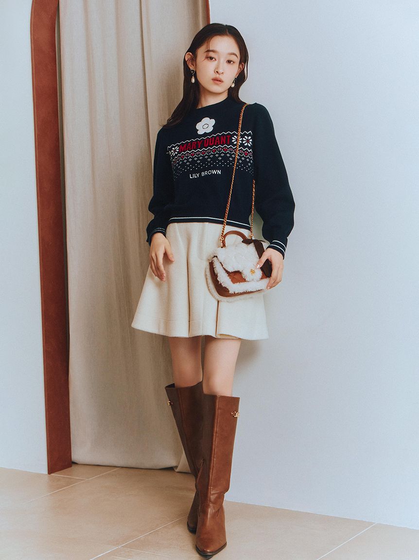LILY BROWN「【LILY BROWN&times;MARY QUANT】ジャガードロゴニットトップス(Hearts2Hearts着用)」|ニット・セーター|