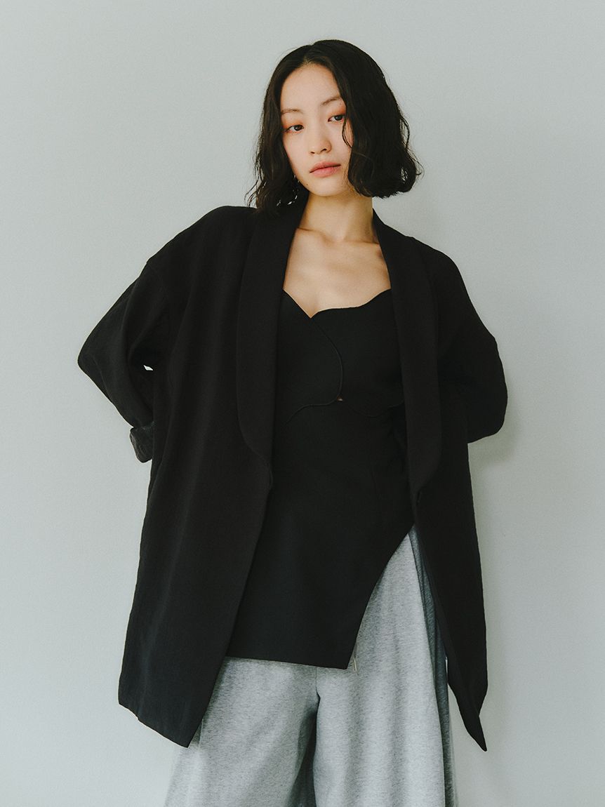 styling/「【セットアップ対応】バックサテンジャケット」|テーラードジャケット|BLK