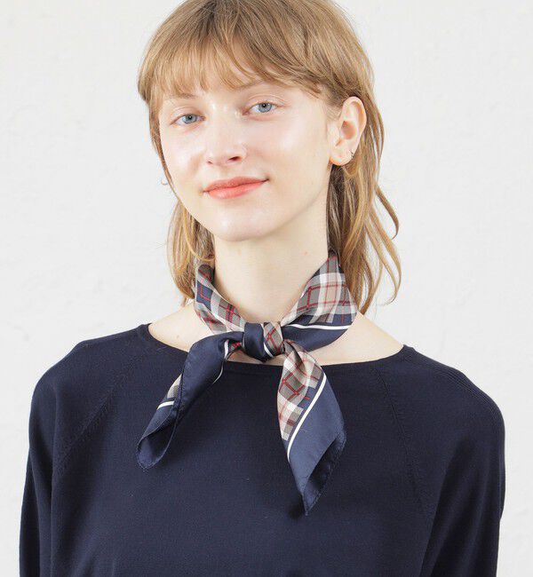 MACKINTOSH PHILOSOPHY「ハウスチェックスカーフ 53&times;53」|バンダナ・スカーフ|ネイビー
