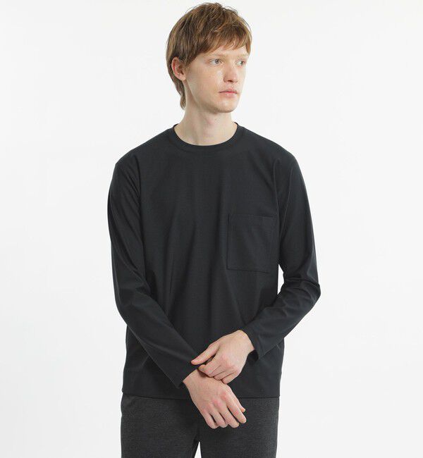 MACKINTOSH PHILOSOPHY「ドライフラットストレッチ クルーネックロンＴ ハイテンショントリコット」|Tシャツ・カットソー|ブラック