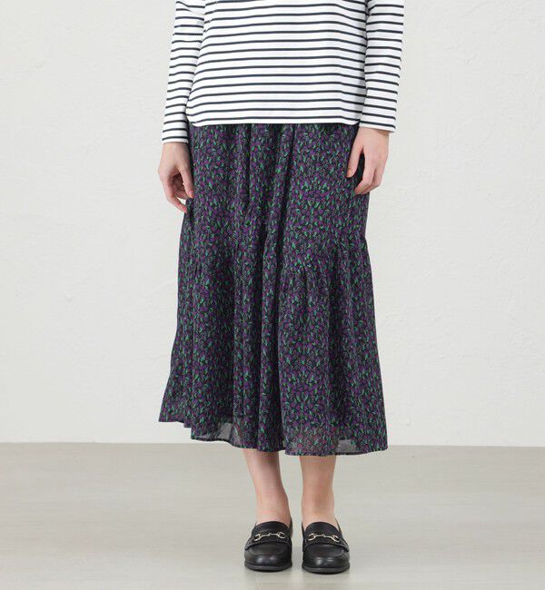 MACKINTOSH PHILOSOPHY「Snowblue Garden ランダムティアードスカート」|スカート|パープル