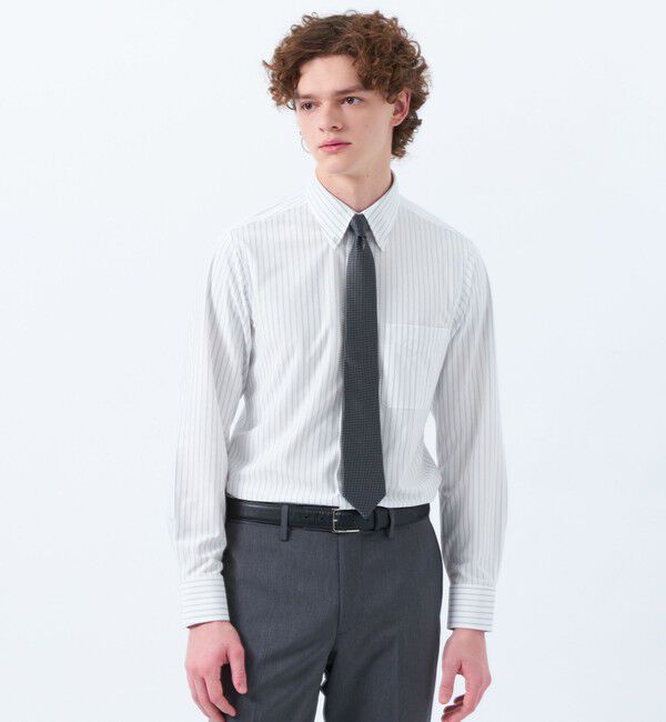 MACKINTOSH PHILOSOPHY「トロッター ボタンダウンシャツ 無地/トリコットストライプ」|シャツ・ブラウス|ダブルストライプ