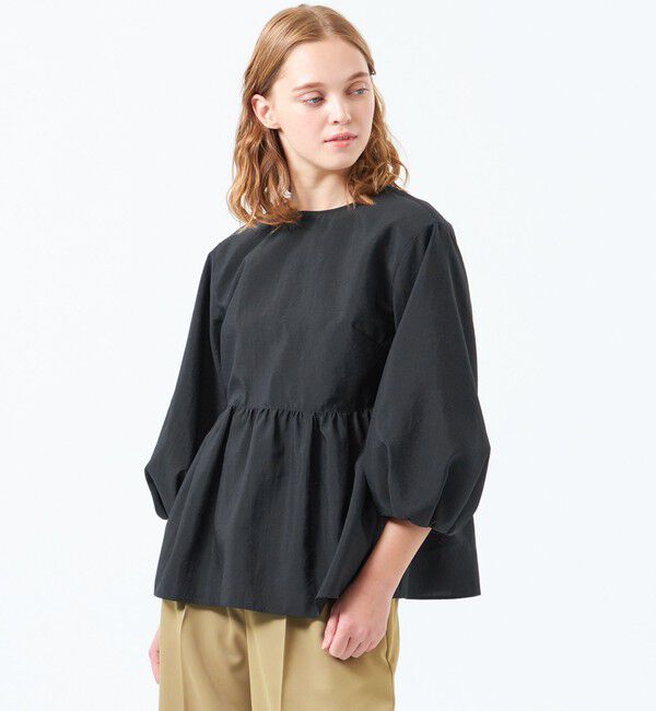 MACKINTOSH PHILOSOPHY「リンクルボリュームスリーブブラウス」|シャツ・ブラウス|ブラック