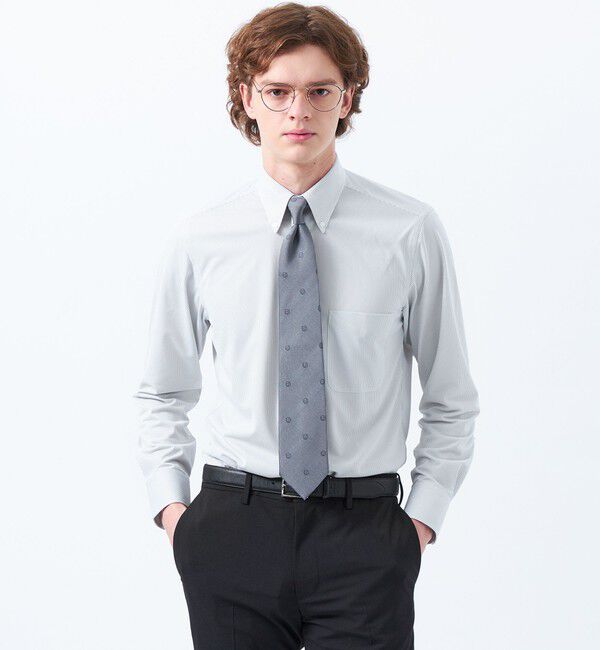 MACKINTOSH PHILOSOPHY「【WEB&一部店舗限定】トロッター ボタンダウンシャツ トリコットバリエーション」|シャツ・ブラウス|グレーストライプ