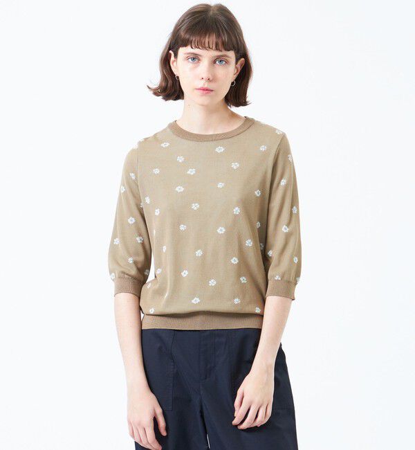 MACKINTOSH PHILOSOPHY「フラワージャガードニット」|ニット・セーター|キャメル