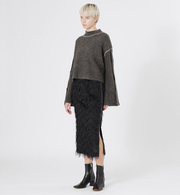  「インディアンカットジャカードタイトスカート」|スカート|