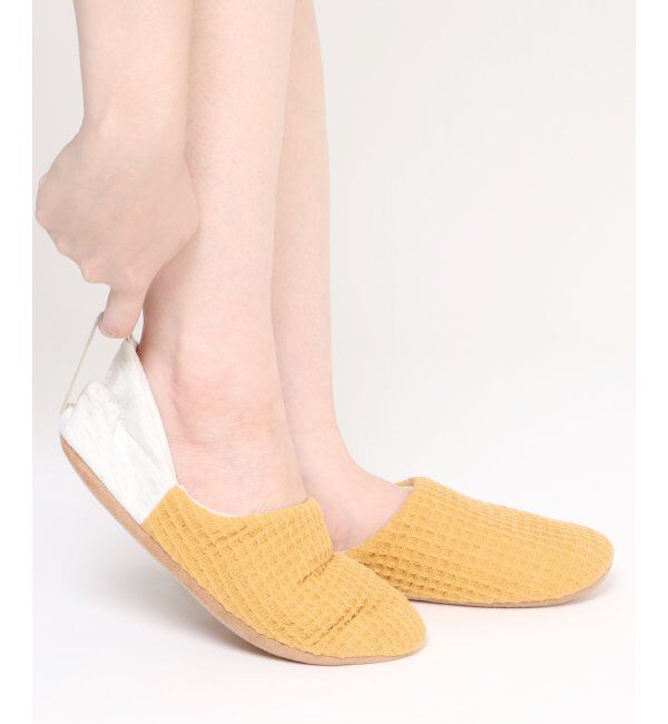 TOKYO DESIGN CHANNEL「YORI ワッフルかかとリボンバブーシュ M」|ルームシューズ|