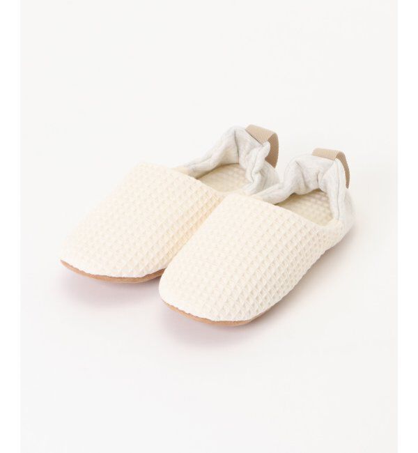 TOKYO DESIGN CHANNEL「YORI ワッフルかかとリボンバブーシュ M」|ルームシューズ|