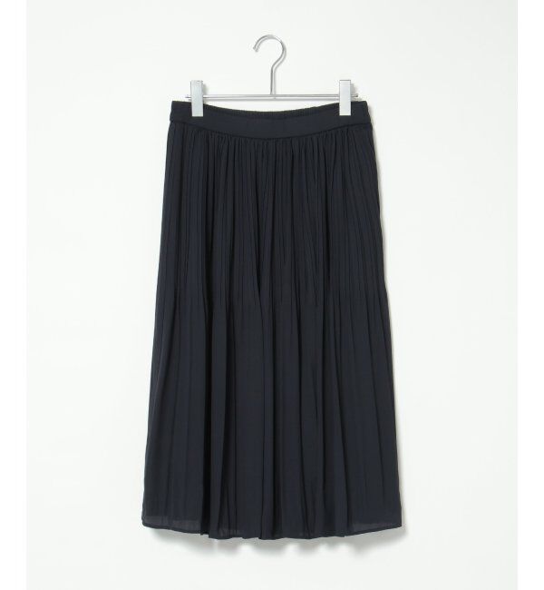 IKKA LOUNGE「シフォンプリーツスカート」|スカート|ネイビー