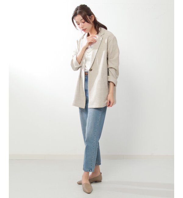 ikka「麻調合繊ゆるジャケット」|その他|