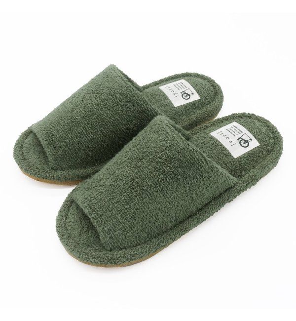 TOKYO DESIGN CHANNEL「yori パイル外縫いスリッパ M」|ルームシューズ|グリーン
