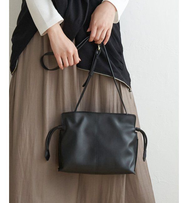 ikka「PUドロストショルダーバッグ」|その他|ブラック