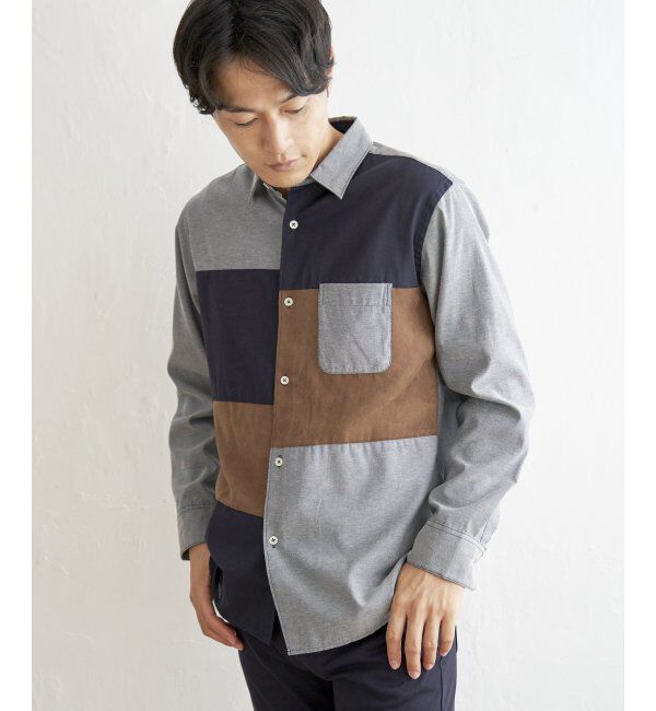 ikka「オックスブロックス切り替えシャツ」|シャツ・ブラウス|