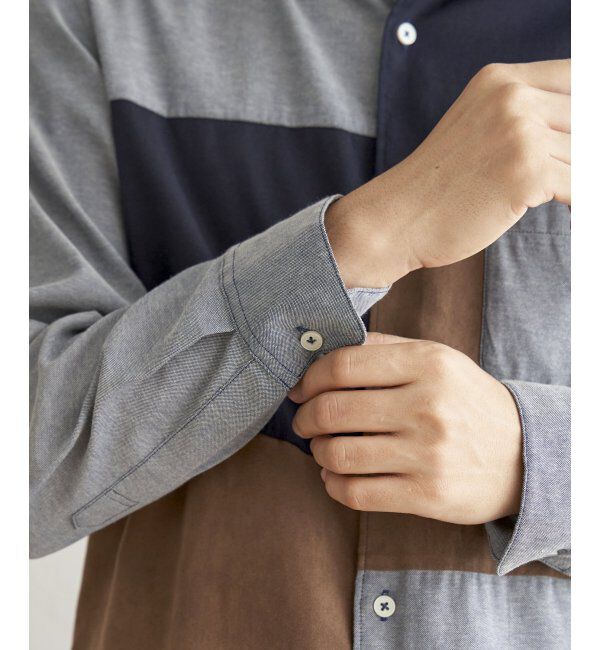 ikka「オックスブロックス切り替えシャツ」|シャツ・ブラウス|