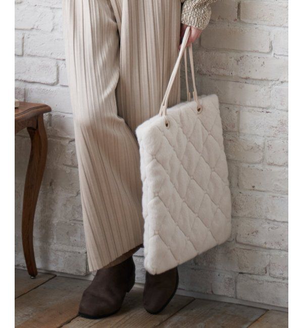 ikka「エコファーキルトマチなしトートバッグ」|その他|