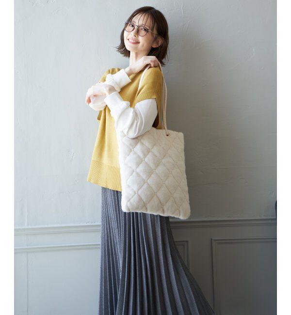 ikka「エコファーキルトマチなしトートバッグ」|その他|