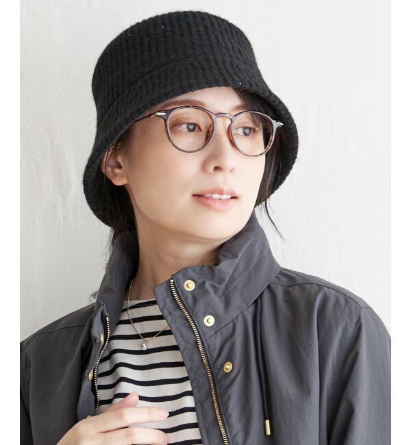 ikka「リブニットサーモバケットハット」|その他|ブラック