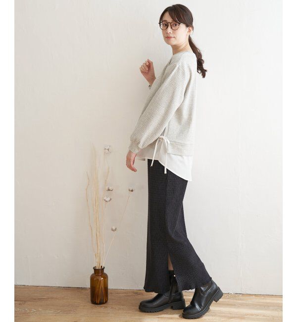 ikka「ベロアプリーツスカート」|スカート|