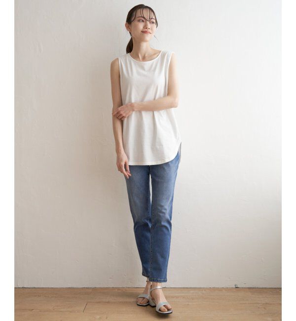 ikka「【雑誌InRed5月号掲載】コットンUSA裾ラウンドノースリプルオーバー」|タンクトップ|