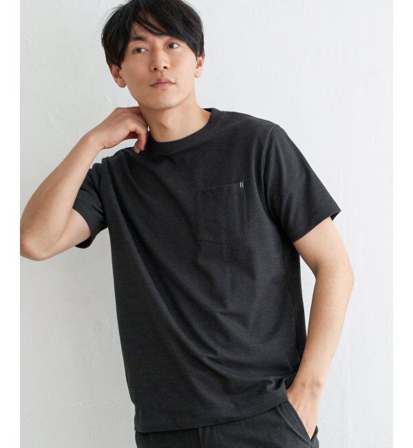 ikka「ライトダンボールダブルフェイスTシャツ」|Tシャツ・カットソー|ブラック