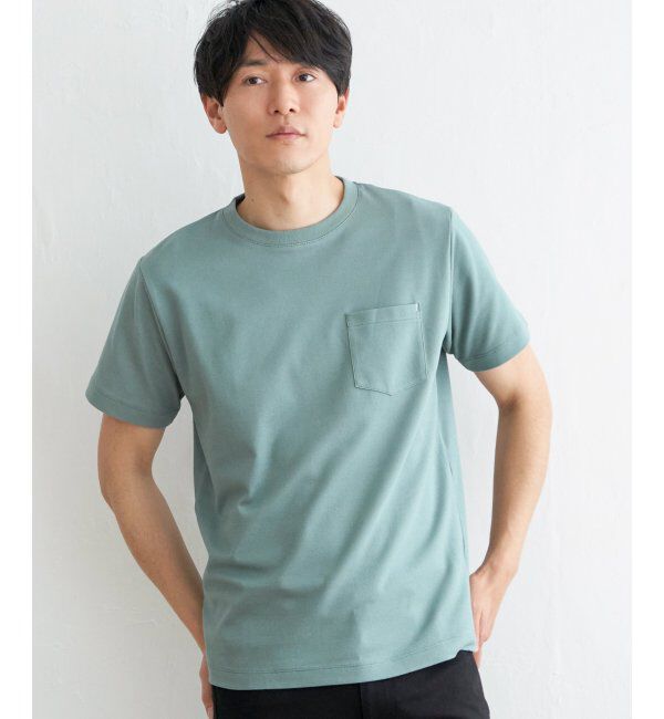 ikka「ライトダンボールダブルフェイスTシャツ」|Tシャツ・カットソー|ミントグリン