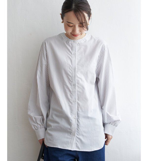 ikka「前後2WAYバンドカラーシャツ」|シャツ・ブラウス|グレー