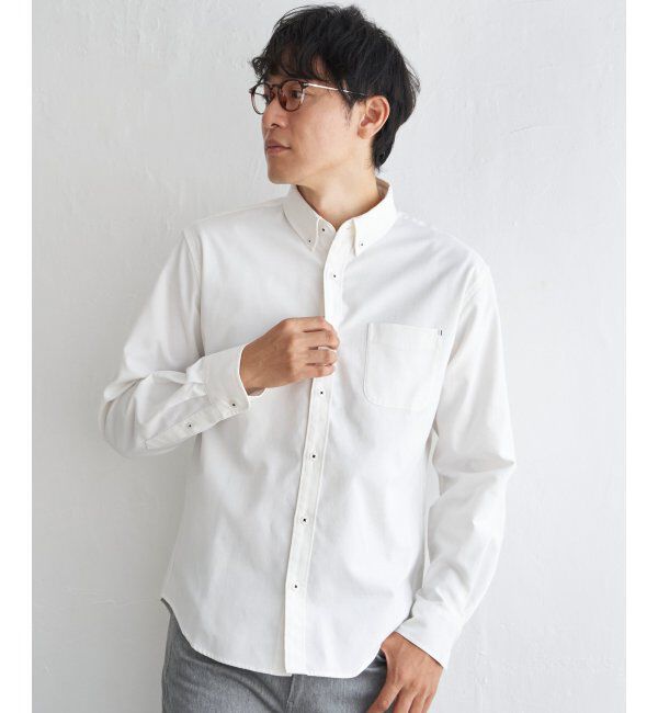 ikka「【吸水速乾】イージーケアオックスボタンダウンシャツ」|シャツ・ブラウス|ホワイト