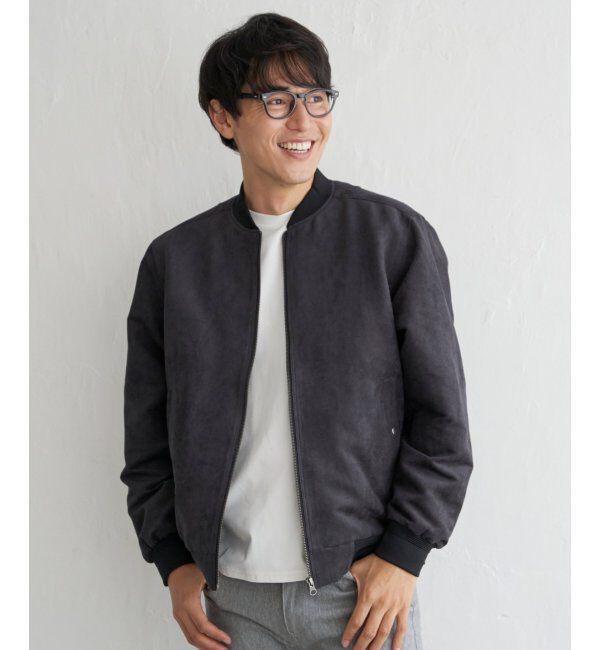 ikka「フェイクスウェードブルゾン」|ブルゾン・スタジャン|ブラック
