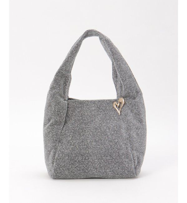 ikka「ブローチ付きラメミニトートバッグ」|その他|シルバー