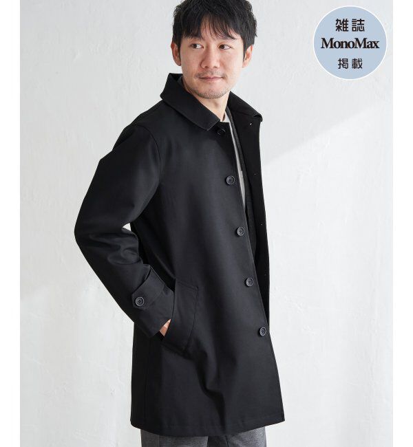 IKKA LOUNGE「【雑誌MonoMax4月号掲載】撥水ピケフードステンカラーコート」|その他|ブラック