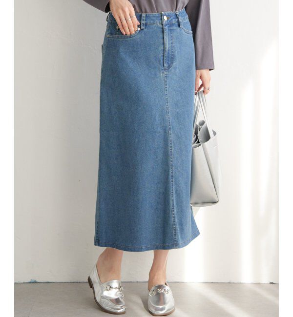 ikka「デニムロングスカート」|スカート|ブルー